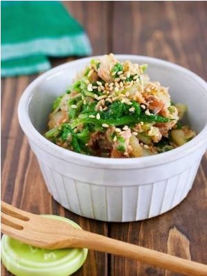 湯かけ白菜のツナごまおかか和え